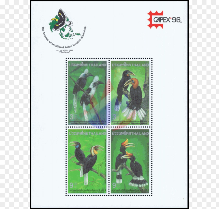 Hornbill Postage Stamps Thailand Miniature Sheet Of Thai Baht PNG