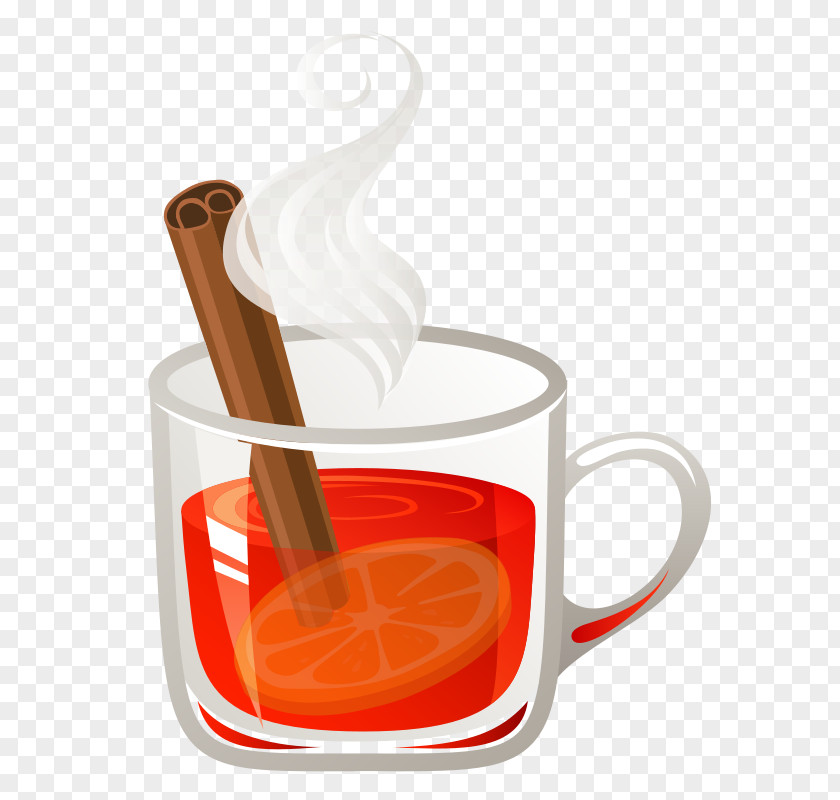 Hot Orange Azalea Earl Grey Tea Coffee Teacup PNG