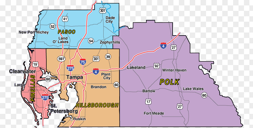 Map Pinellas County Tampa Bay San Francisco Area PNG