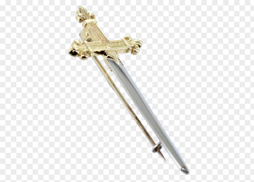 Sword Brooch Jewellery Gold Silver PNG