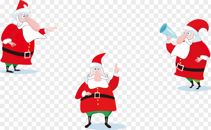 Free Vector Santa Claus Pull Action Elements Christmas Clip Art PNG