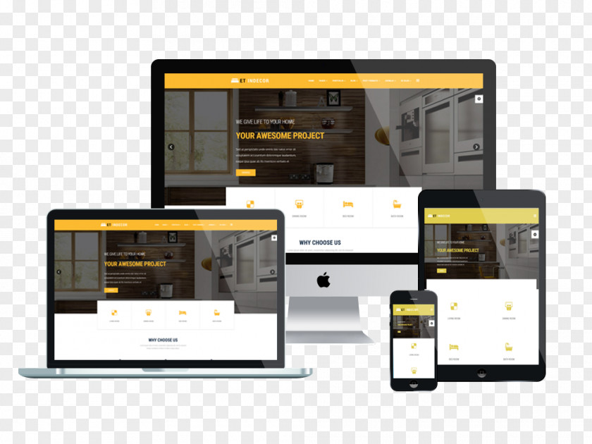 Flyers Interior Design Responsive Web Template System Website PNG