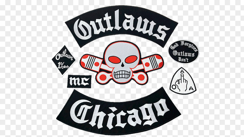 Motorcycle Outlaws Club Embroidered Patch Outlaw PNG