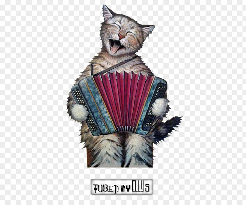 Cat Accordion Painting Art Musician PNG