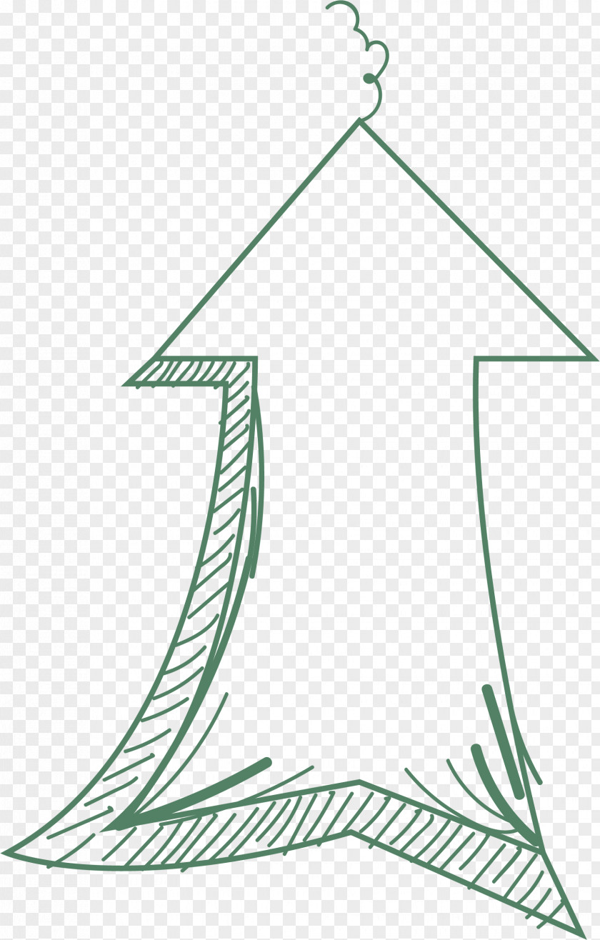 Green Cartoon Hand-painted Up Arrow Material Euclidean Vector PNG