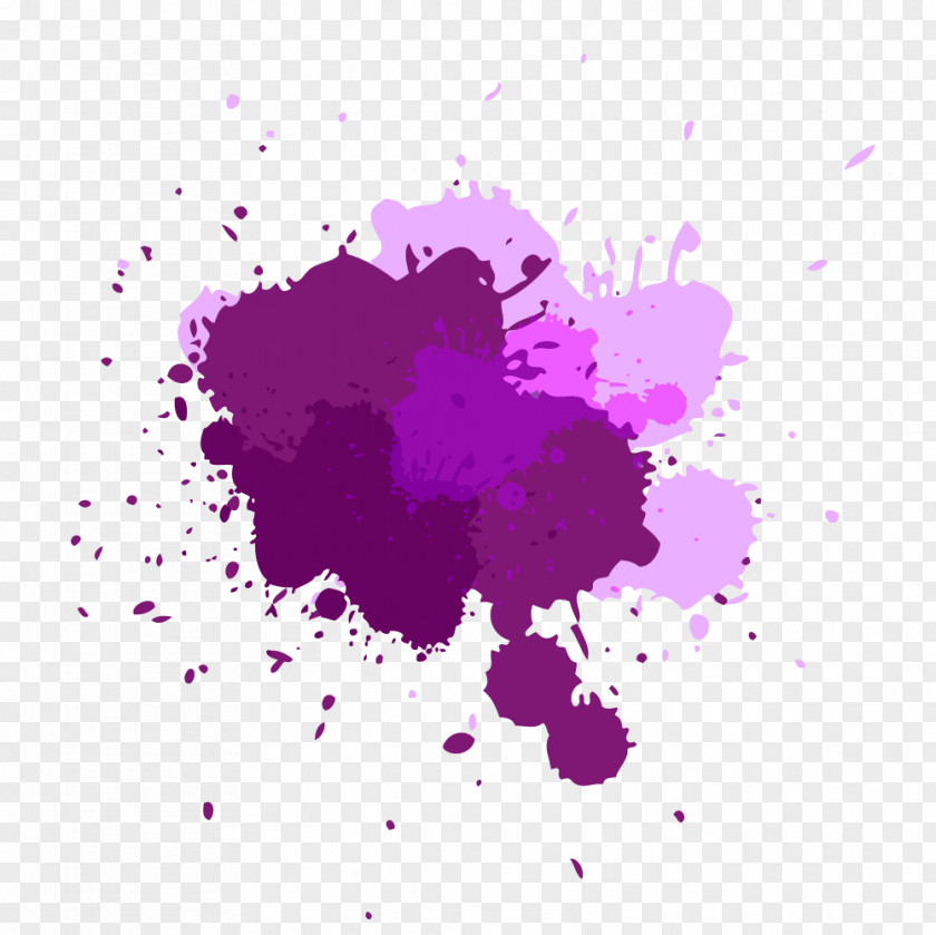 Inkjet Watercolor Painting Purple Clip Art Image PNG