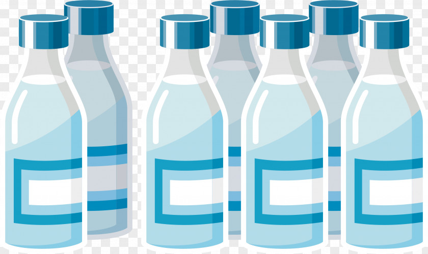 Little Fresh Blue Water Bottle Plastic Bottled PNG