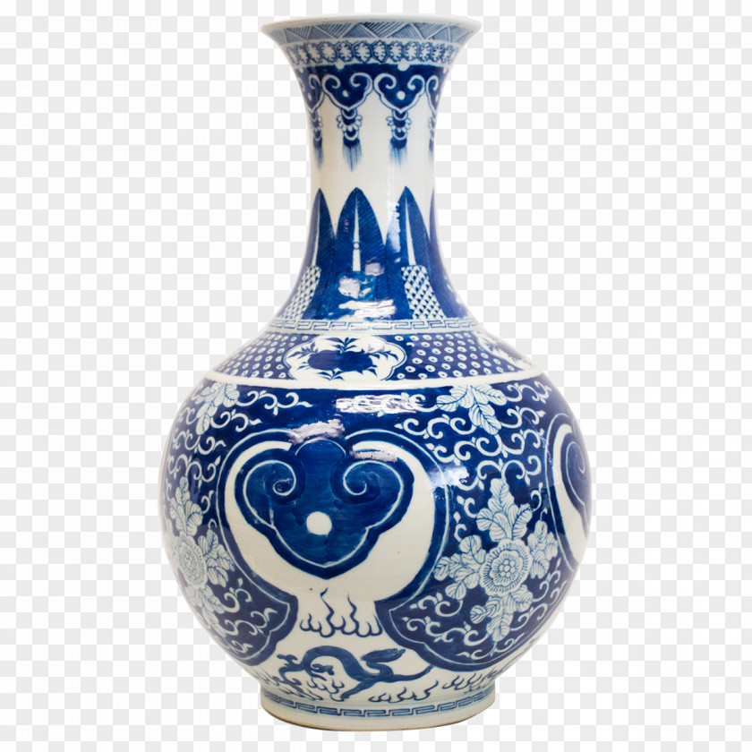 Antique Chinese Ming Vases Blue And White Pottery Vase Ceramic Porcelain PNG