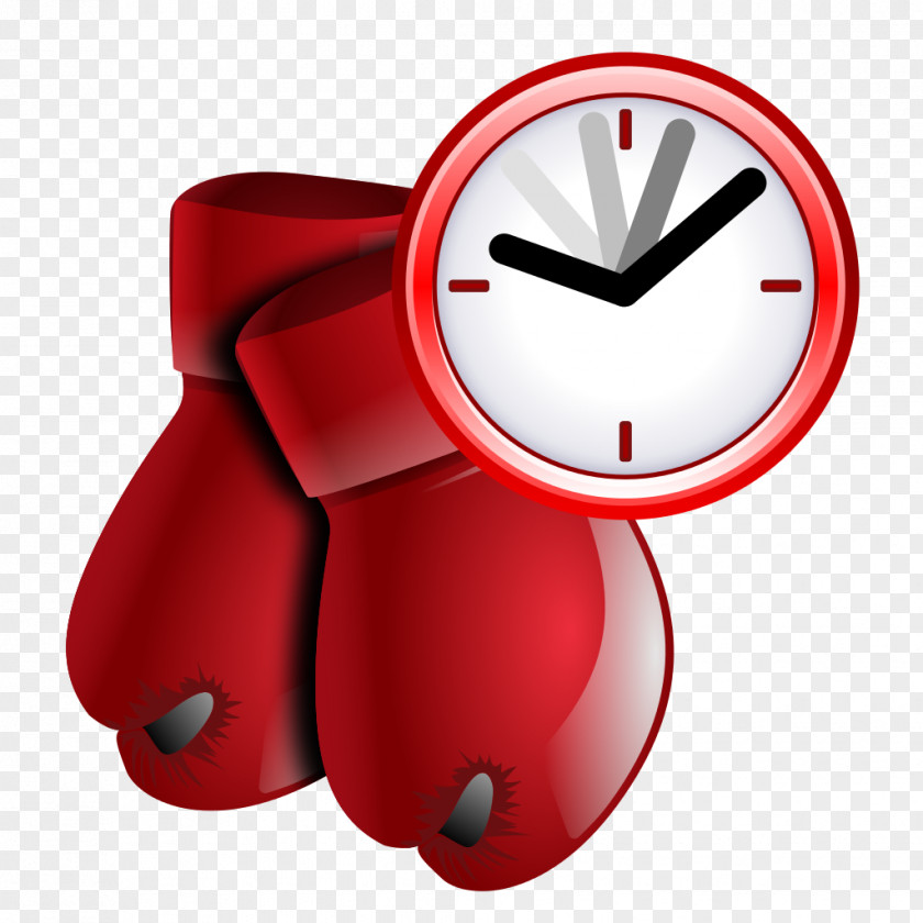Boxing Gloves Clock Clip Art PNG