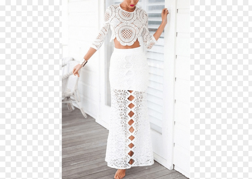 Crochet Lace Crocheted Dress Costume PNG