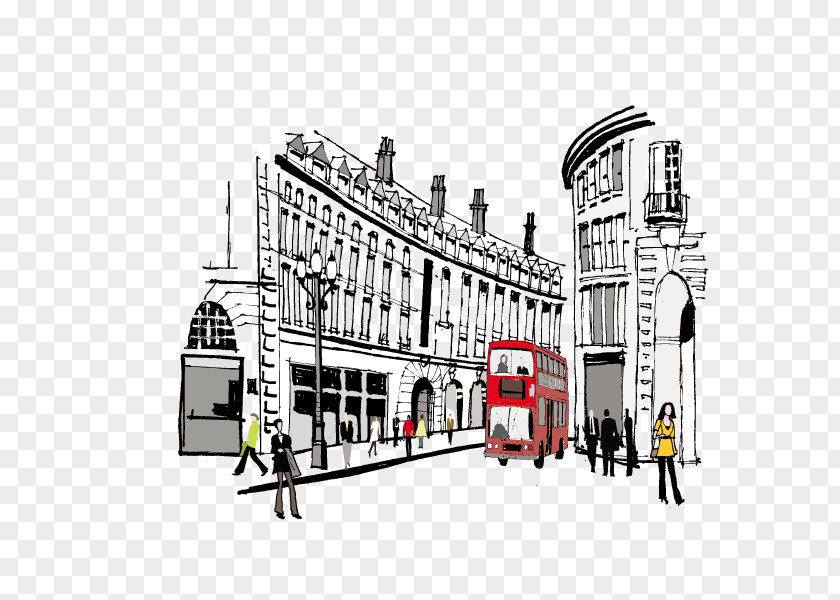 City ​​building,illustration,fashion Drawing Slacker Radio Painting Illustration PNG