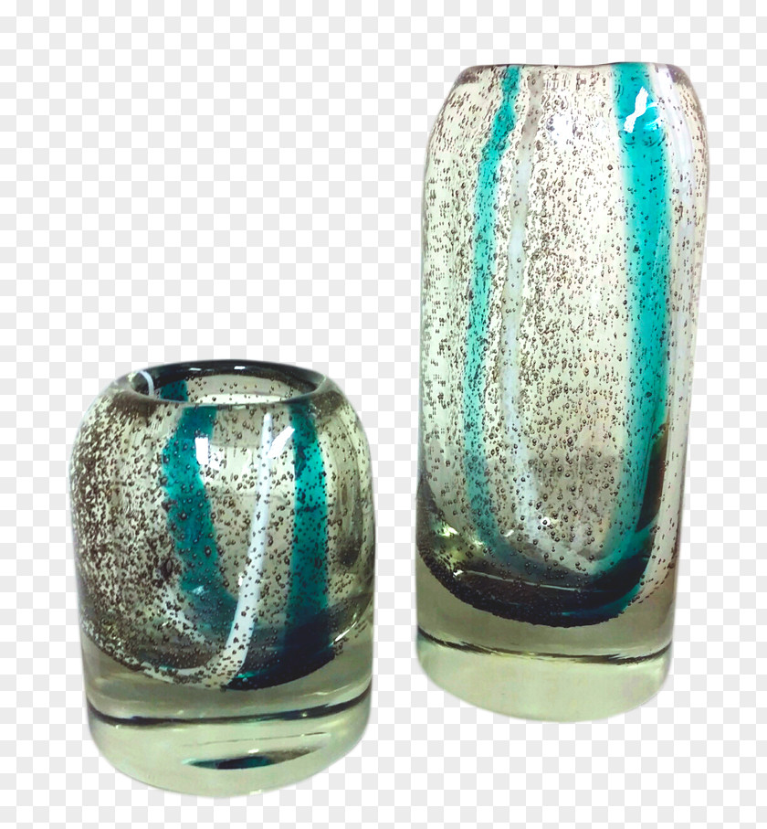 Glass Highball Vase Turquoise PNG