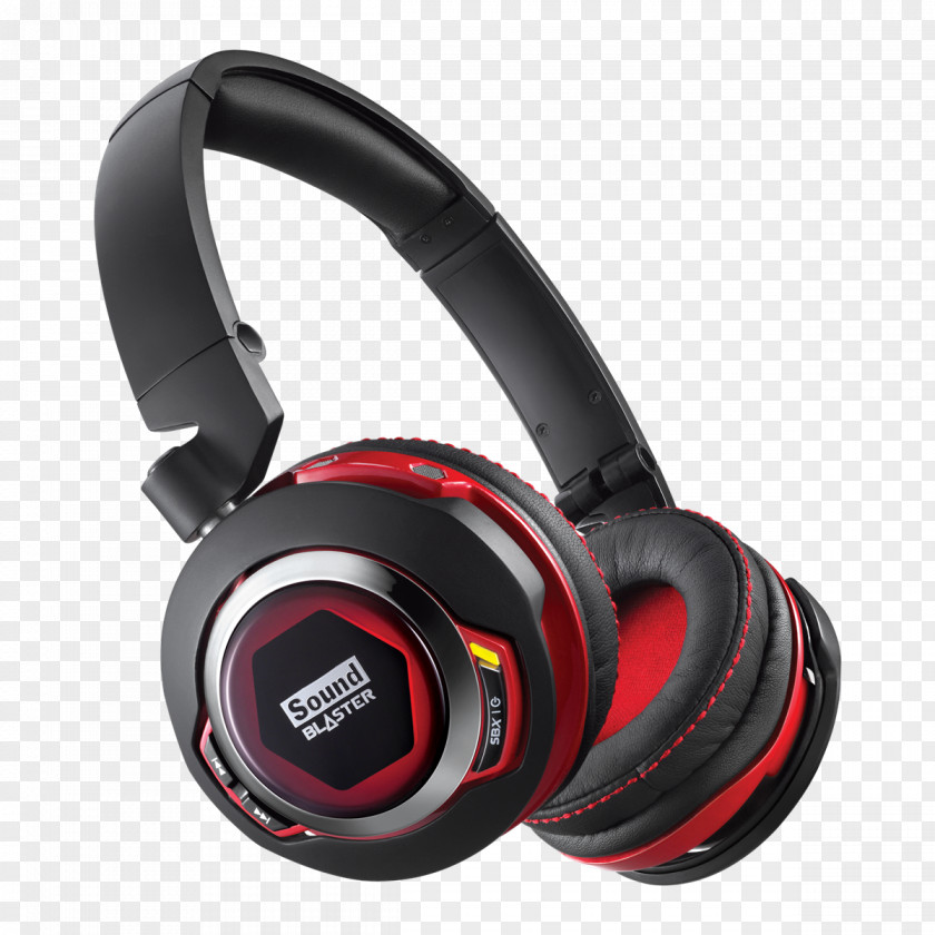 HeadsetFull SizeBlack, Red Creative Sound Blaster EVO Entertainment Headset With Bluetooth Audio LabsHeadphones Headphones Zx PNG