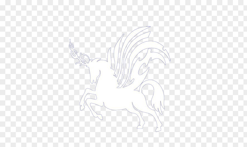 Pegasus Back Unicorn Black And White Mane Text PNG
