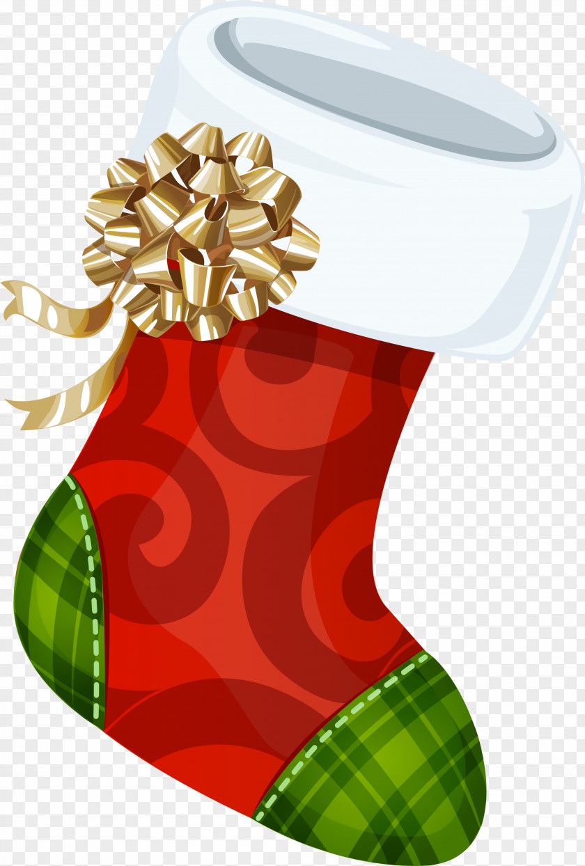 Plaid Interior Design Christmas Stocking PNG