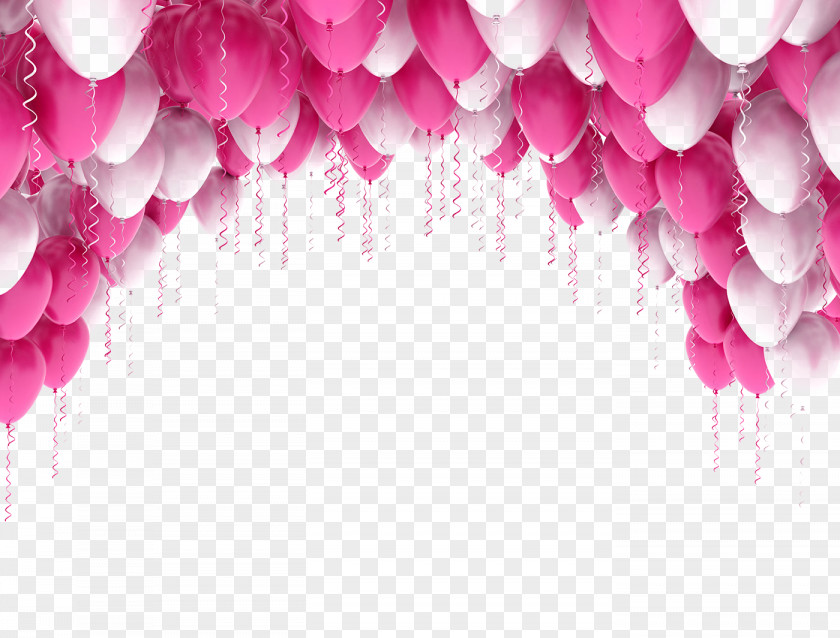 Sweet Pink Balloons New Year's Day Wish Christmas Wallpaper PNG