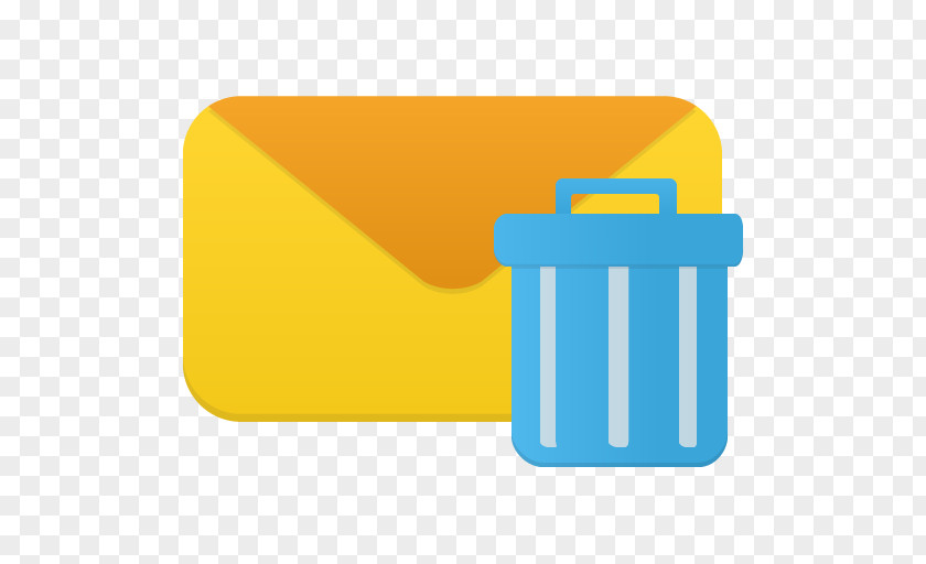 Email Trash Electric Blue Angle Yellow PNG