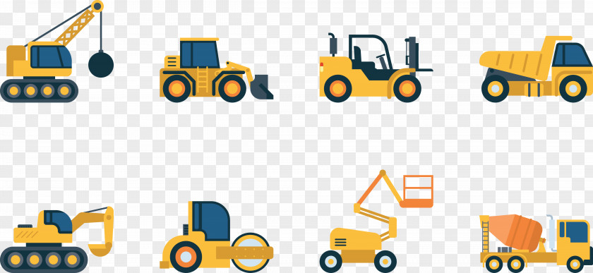 Yellow Site Construction Tool Car Architectural Engineering Vehicle Heavy Equipment PNG