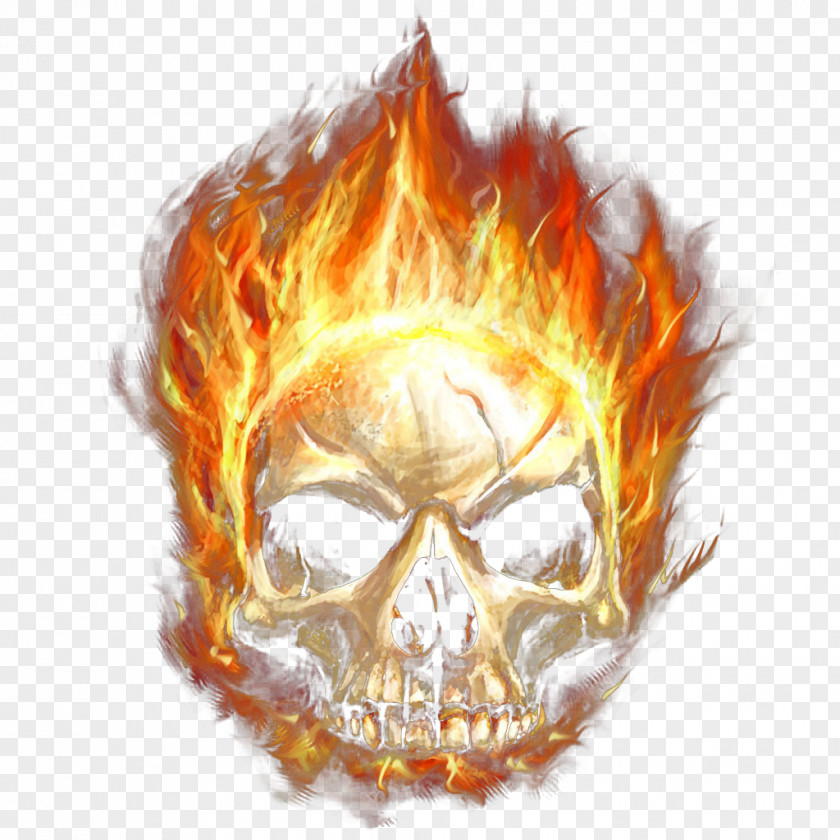 Textured Skull Flame Element Calavera Fire PNG
