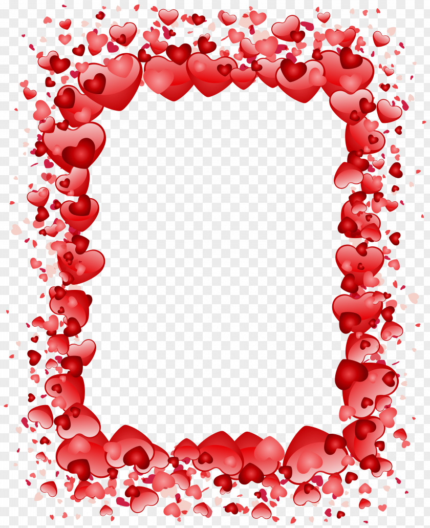 Valentine's Day Hearts Border Transparent PNG Clip Art Image Heart PNG