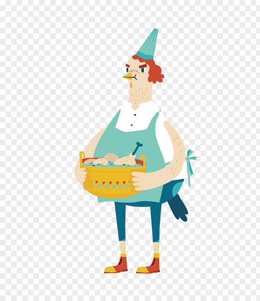 Cartoon Chef Chick Chicken Illustration PNG