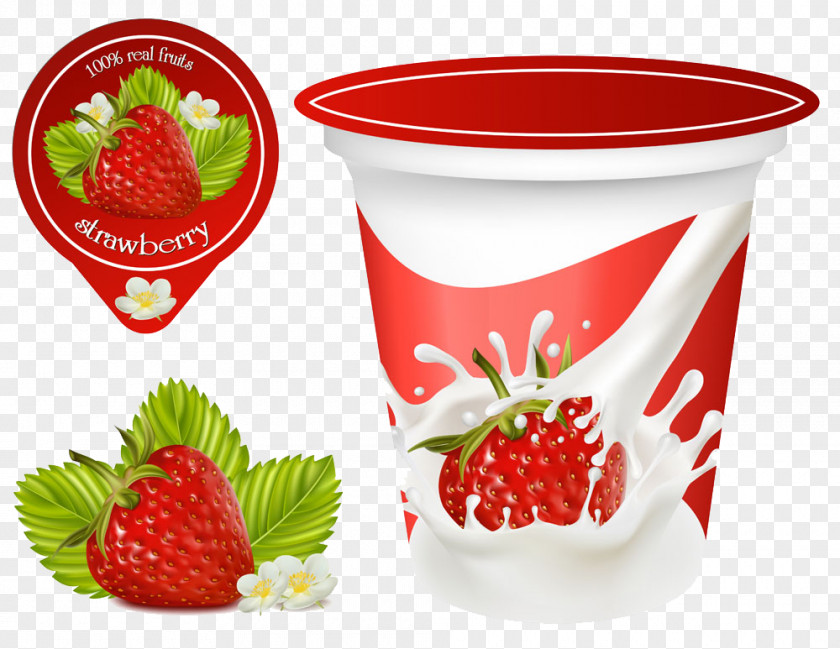 Cup Yogurt Juice Milk Berry Cream PNG