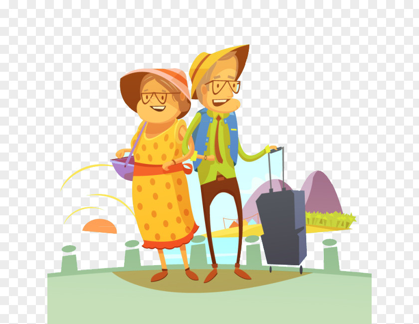 Elderly Couple Travel Photography Royalty-free Illustration PNG