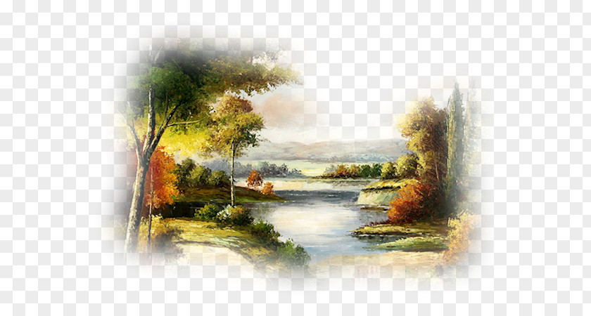 Painting Watercolor Landscape PNG