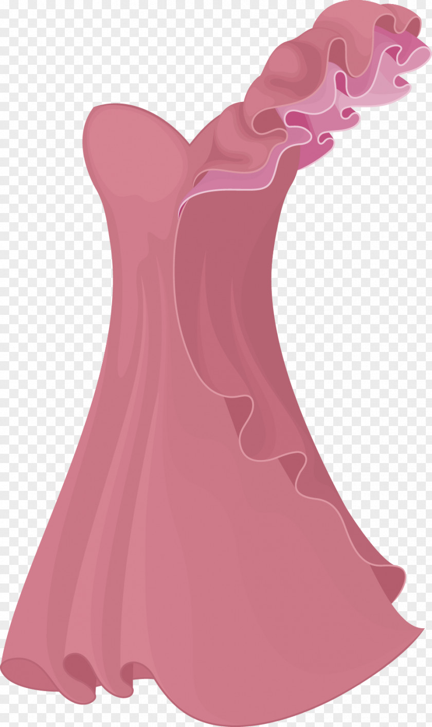 Vector Painted Pink Dress PNG