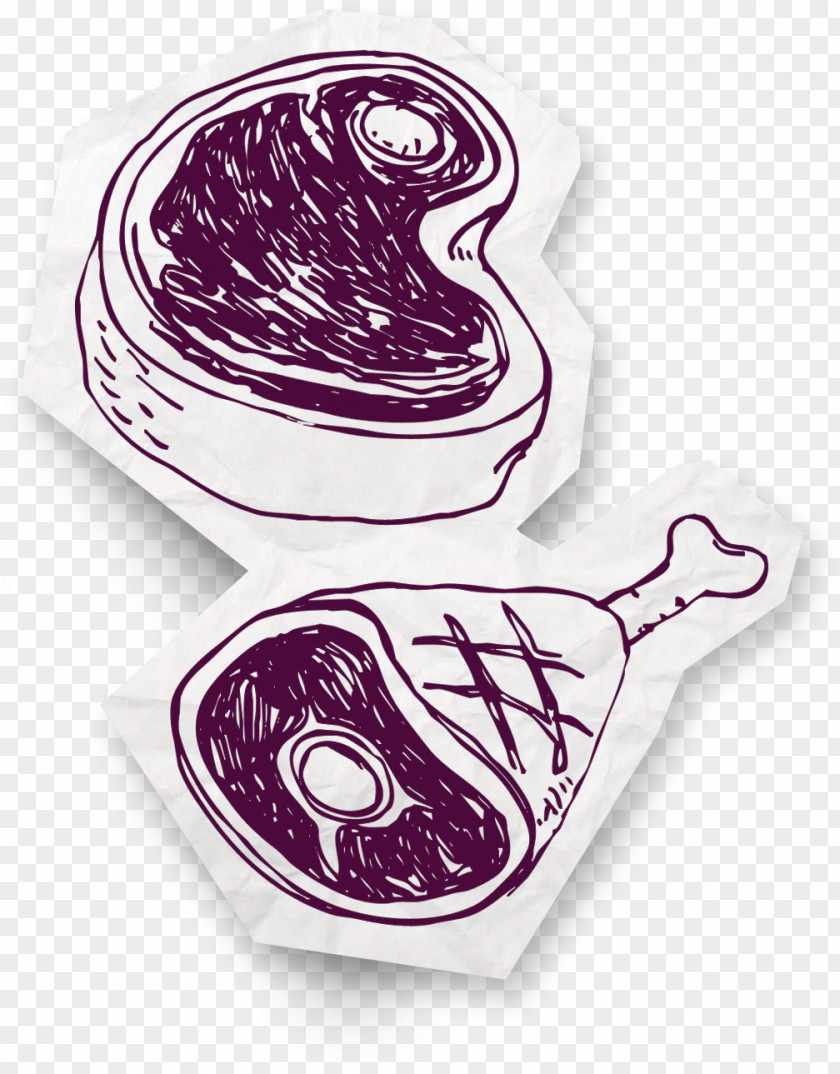 Cutting Meat In Kind Purple Font PNG