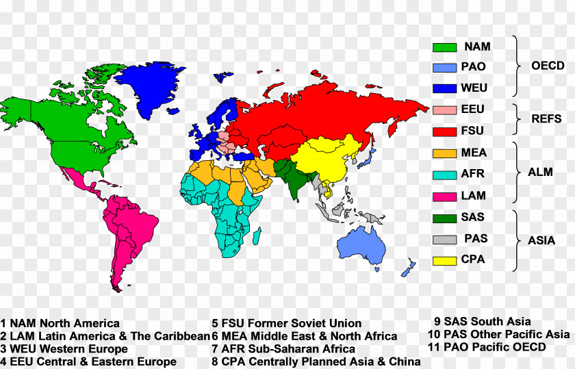 Regions World Map Globe PNG