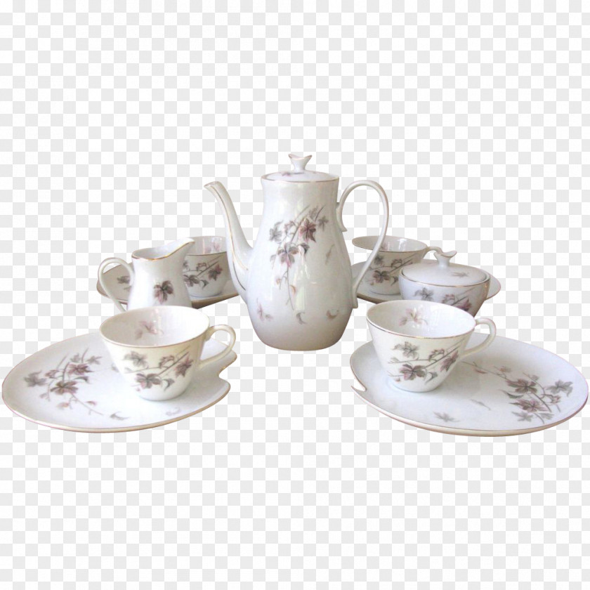 Porcelain Bowl Tea Set Sandwich Teapot Creamer PNG