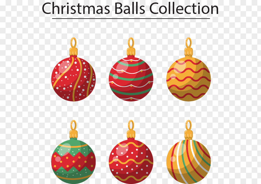 Six Christmas Balls Tree Ornament PNG
