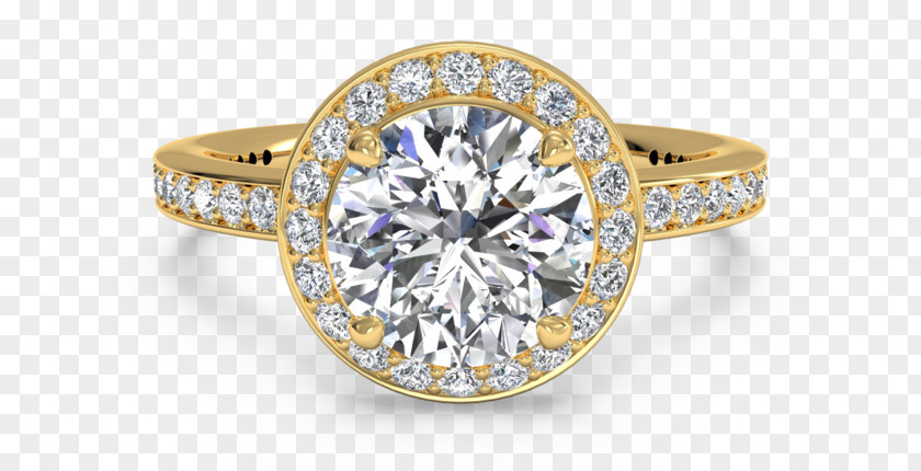 Wedding Ring Engagement Diamond Cut Princess PNG