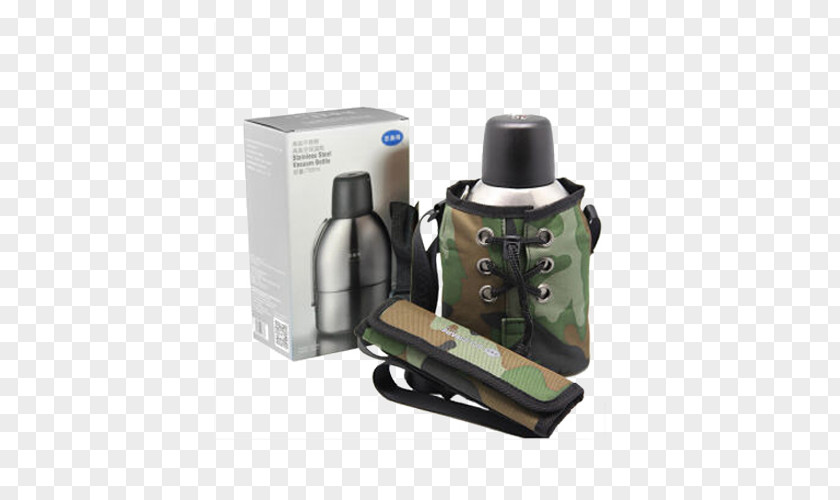 Portable Outdoor Travel Kettle Military Water Bottle Canteen Vacuum Flask Stainless Steel PNG