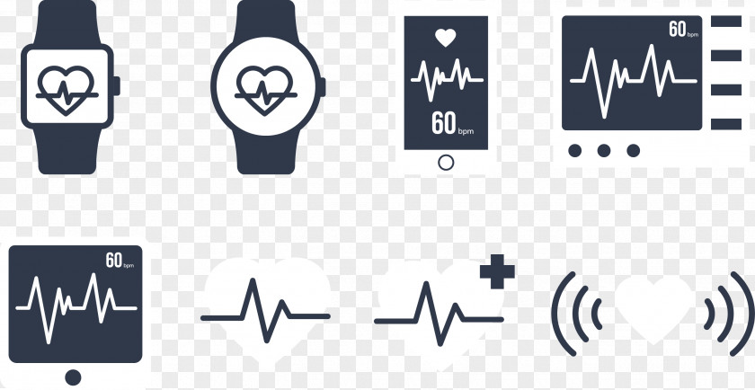 Vector Illustration Heart Monitor Electrocardiography PNG