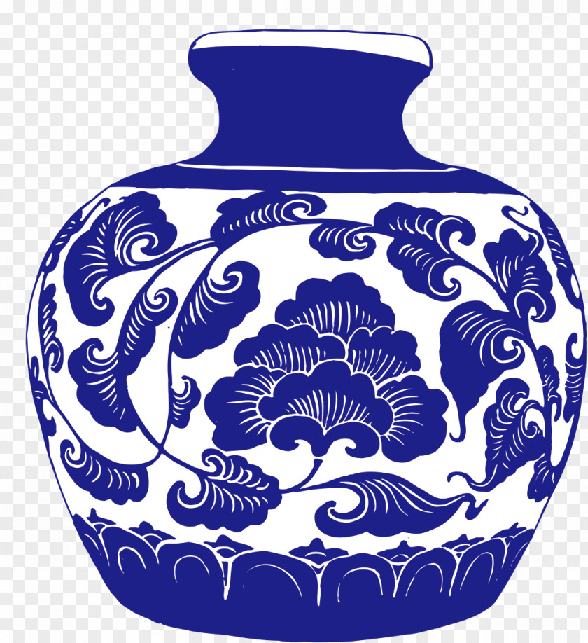 Antique Bottle Porcelain Blue And White Pottery Ceramic Motif PNG