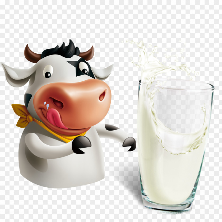 Cow And Milk Milkshake Cattle Soured Cream PNG