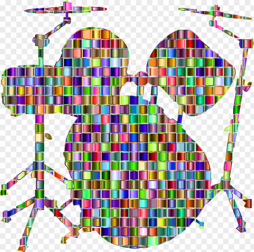Mosaic Snare Drums Art Silhouette PNG