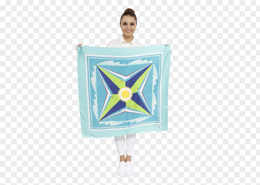 Silk Scarf Textile Blue Green PNG