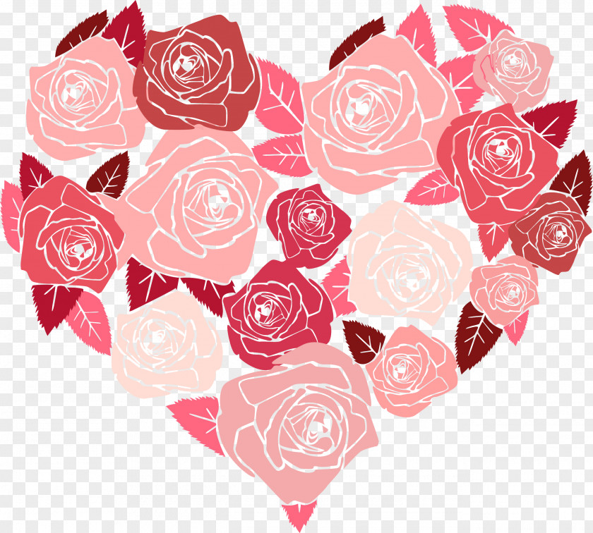 Flower Heart Valentine's Day Blessing Greeting & Note Cards PNG