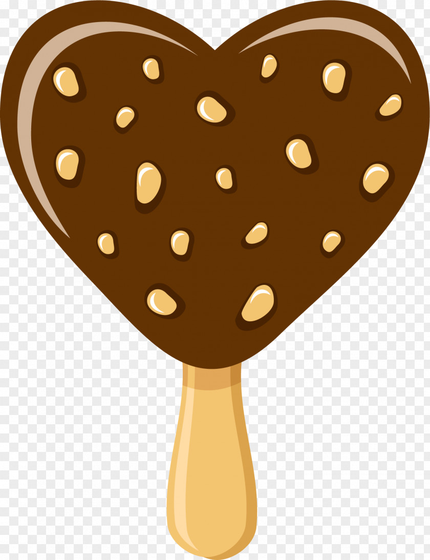 The Heart-shaped Chocolate Popsicle Ice Cream Smoothie Pop PNG