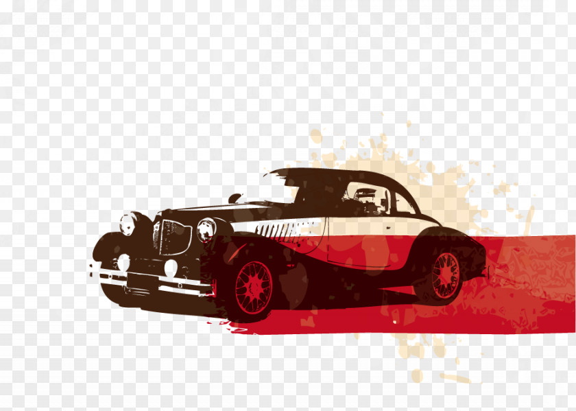 Vector Illustration Retro Car Sports Vintage Style PNG