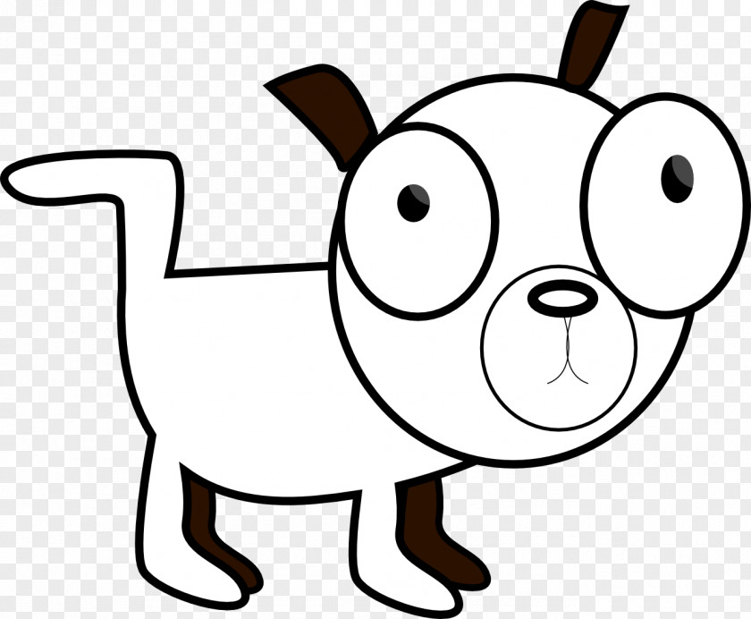 Black And White Picture Of A Dog Puppy Cartoon Clip Art PNG