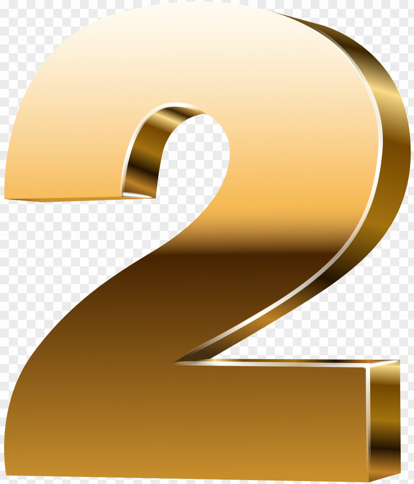 Number Two 3D Gold Clip Art Image Computer Graphics PNG