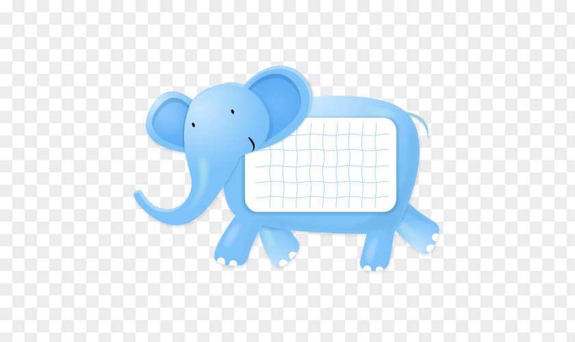 Blue Hand-painted Elephant Clip Art PNG
