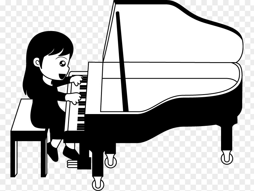 Piano Grand Interpretació Musical Black And White PNG