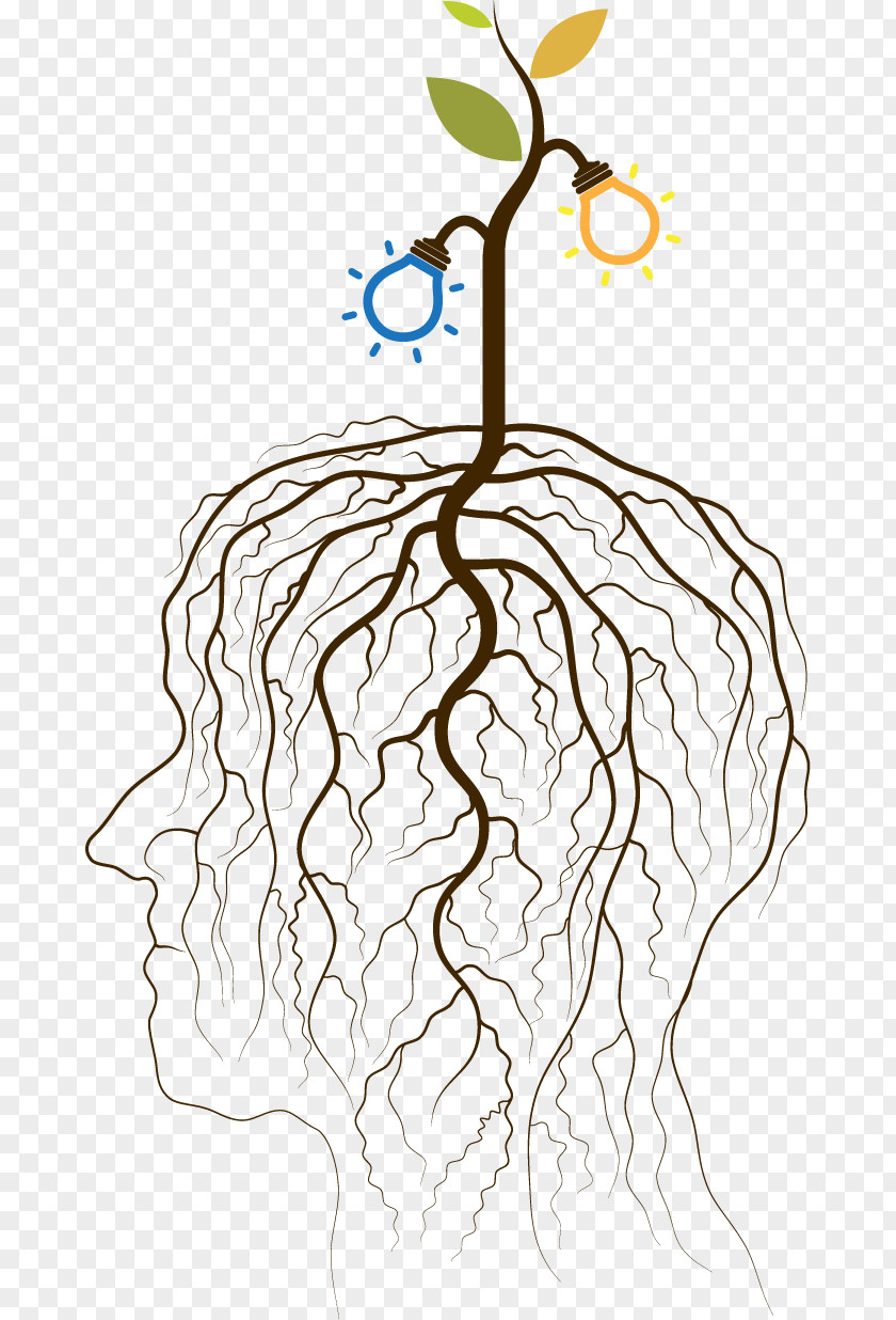 Vector Hand-drawn Brain And Branches Age Of Enlightenment Concept Idea Illustration PNG