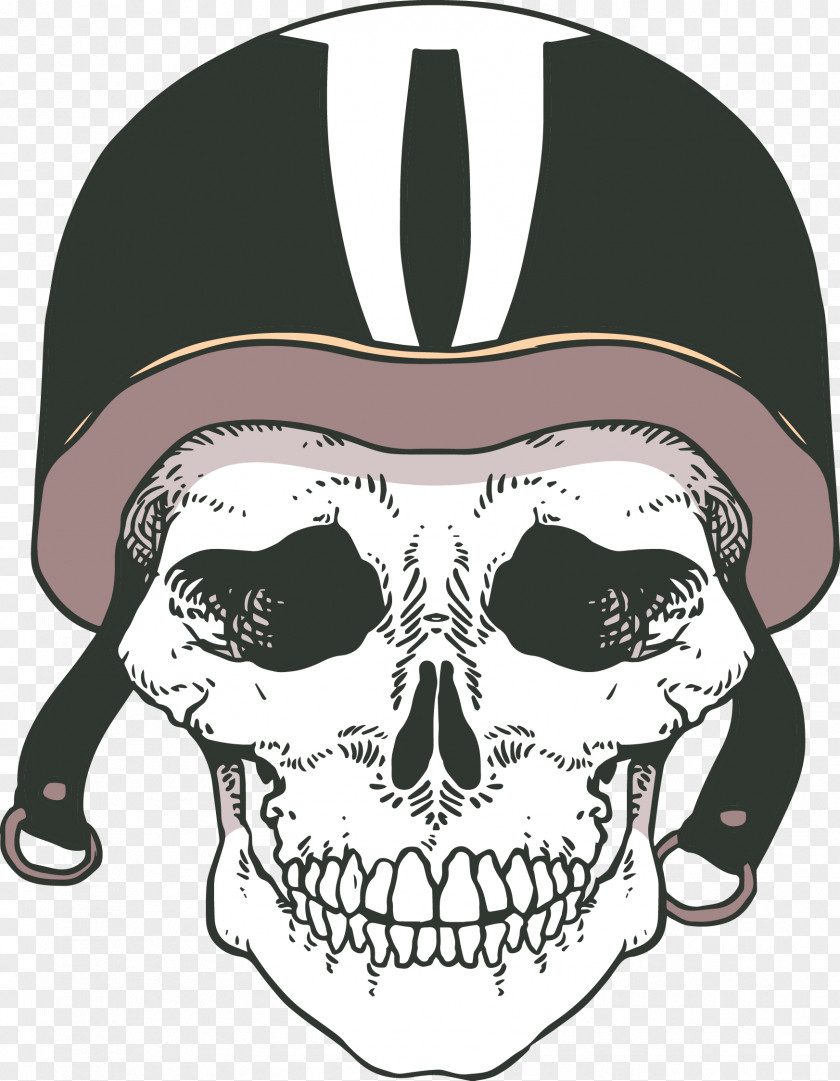 Vector Hand-painted Cartoon Skeleton Skull Euclidean Helmet PNG