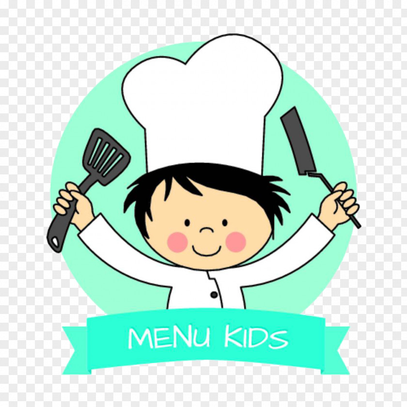 A Chef With Kitchen Utensils Take-out Hamburger Chicken Fingers Kids Meal Menu PNG